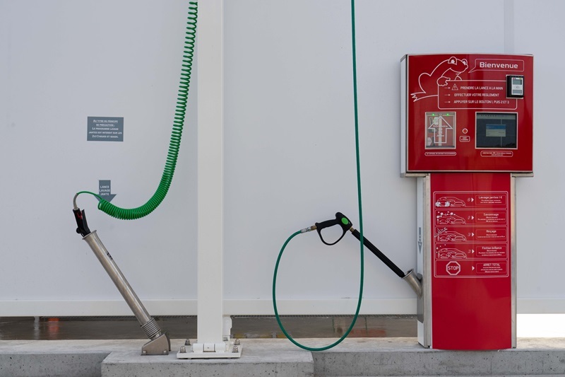 Lavage jante avec borne déportée